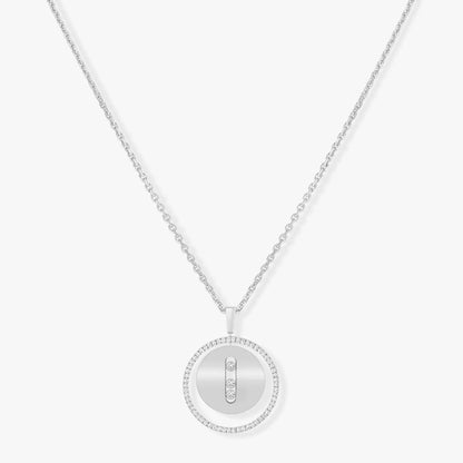 [✨Rose💎]LUCKY MOVE MM SILVER DIAMOND NECKLACE