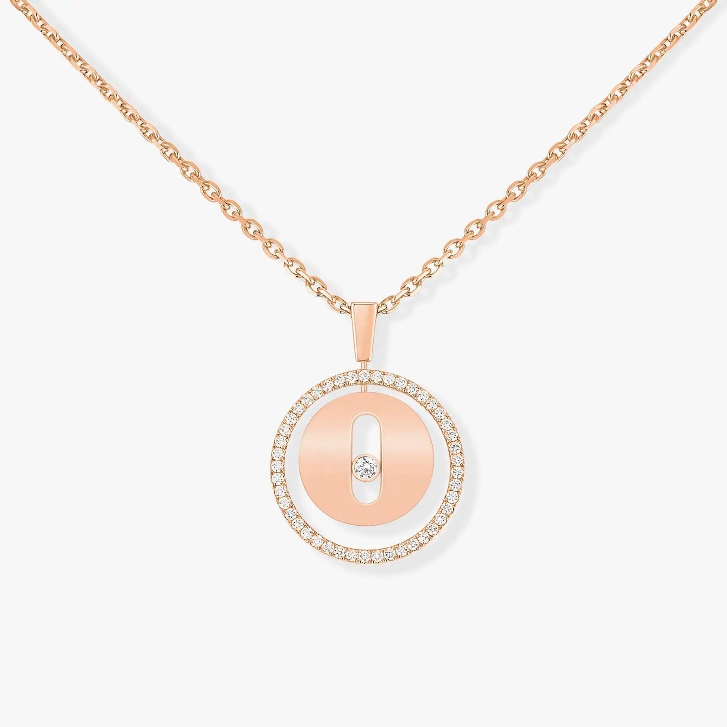 [✨Rose💎]LUCKY MOVE PM NECKLACE PINK GOLD DIAMOND