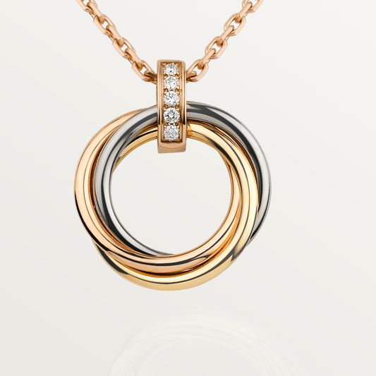 [Rose Jewelry]TRINITY NECKLACE GOLD  DIAMONDS