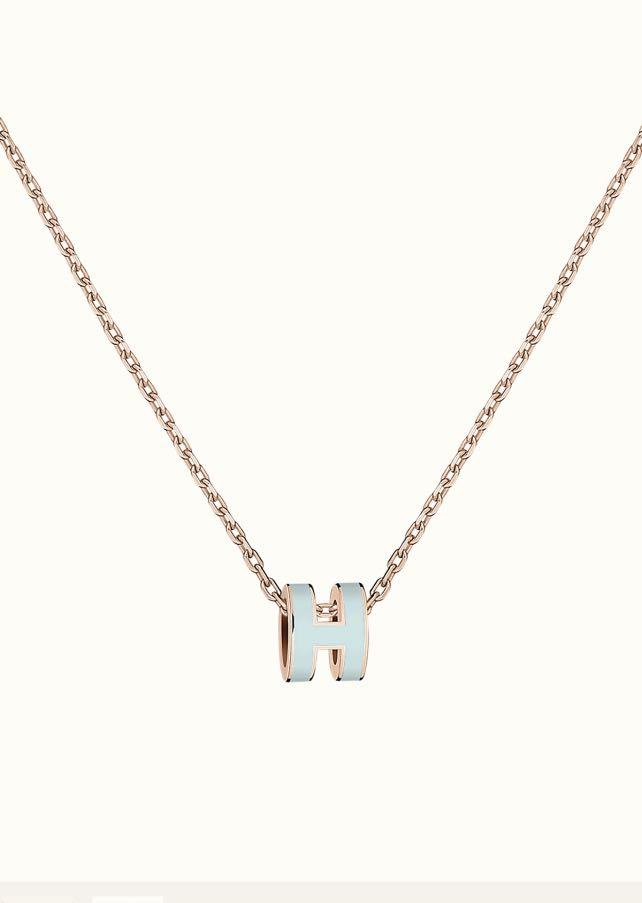 [Rose Tomorrow]POP H LIGHT BLUE NECKLACE