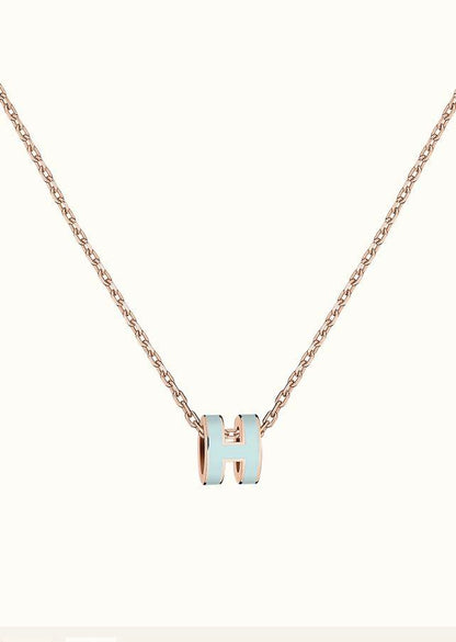 [Rose Tomorrow]POP H LIGHT BLUE NECKLACE