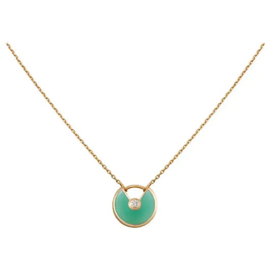 [Rose Jewelry]AMULETTE GOLD MALACHITE NECKLACE
