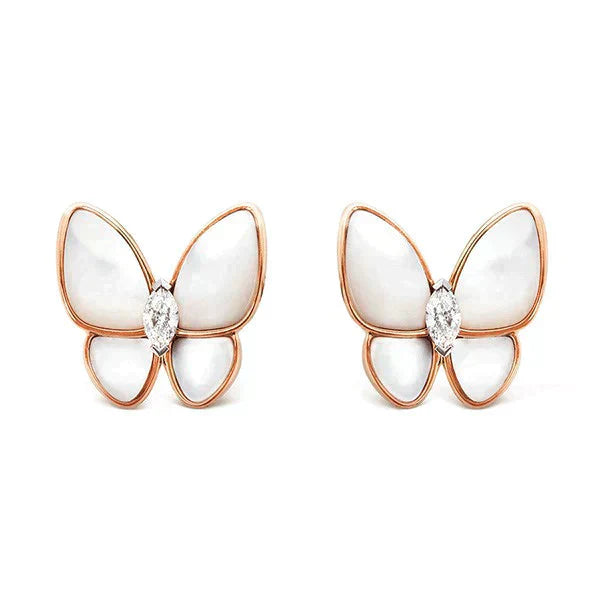 [💎ROSE💎]BUTTERFLY MOP DIAMOND EARRINGS