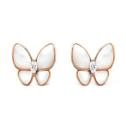 [💎ROSE💎]BUTTERFLY MOP DIAMOND EARRINGS
