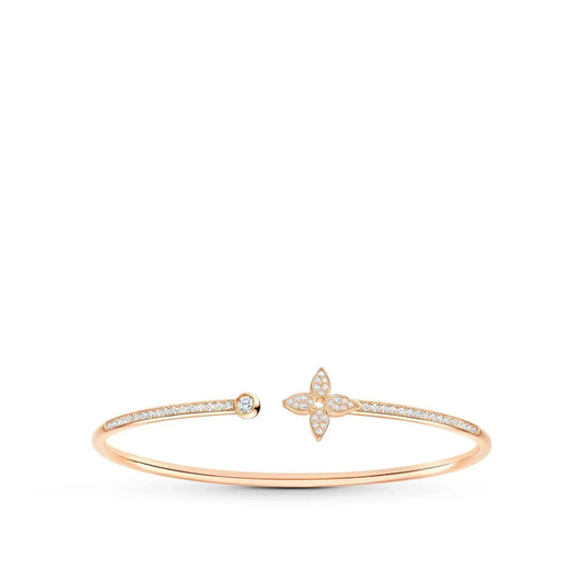 [Rose Tomorrow]IDYLLE PINK GOLD OPEN BRACELET DIAMOND PAVED