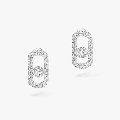 [✨Rose💎]So Move Pave_-Set Diamond Earrings in Silver