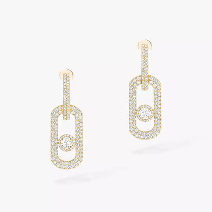 [✨Rose💎]So Move XL Pave_-Set Diamond Pendant Earrings