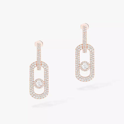 [✨Rose💎]So Move XL Pave_-Set Diamond Pendant Earrings