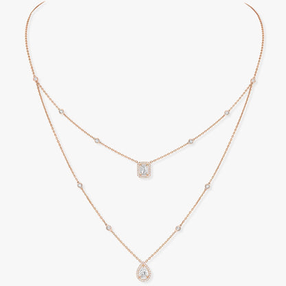 [✨Rose💎]MY TWIN 2 ROW DIAMOND NECKLACE