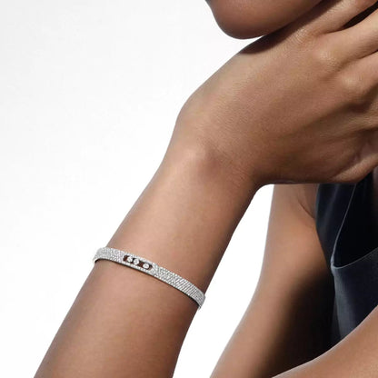 [✨Rose💎]Move Noa Full Pave Diamond Bangle Bracelet