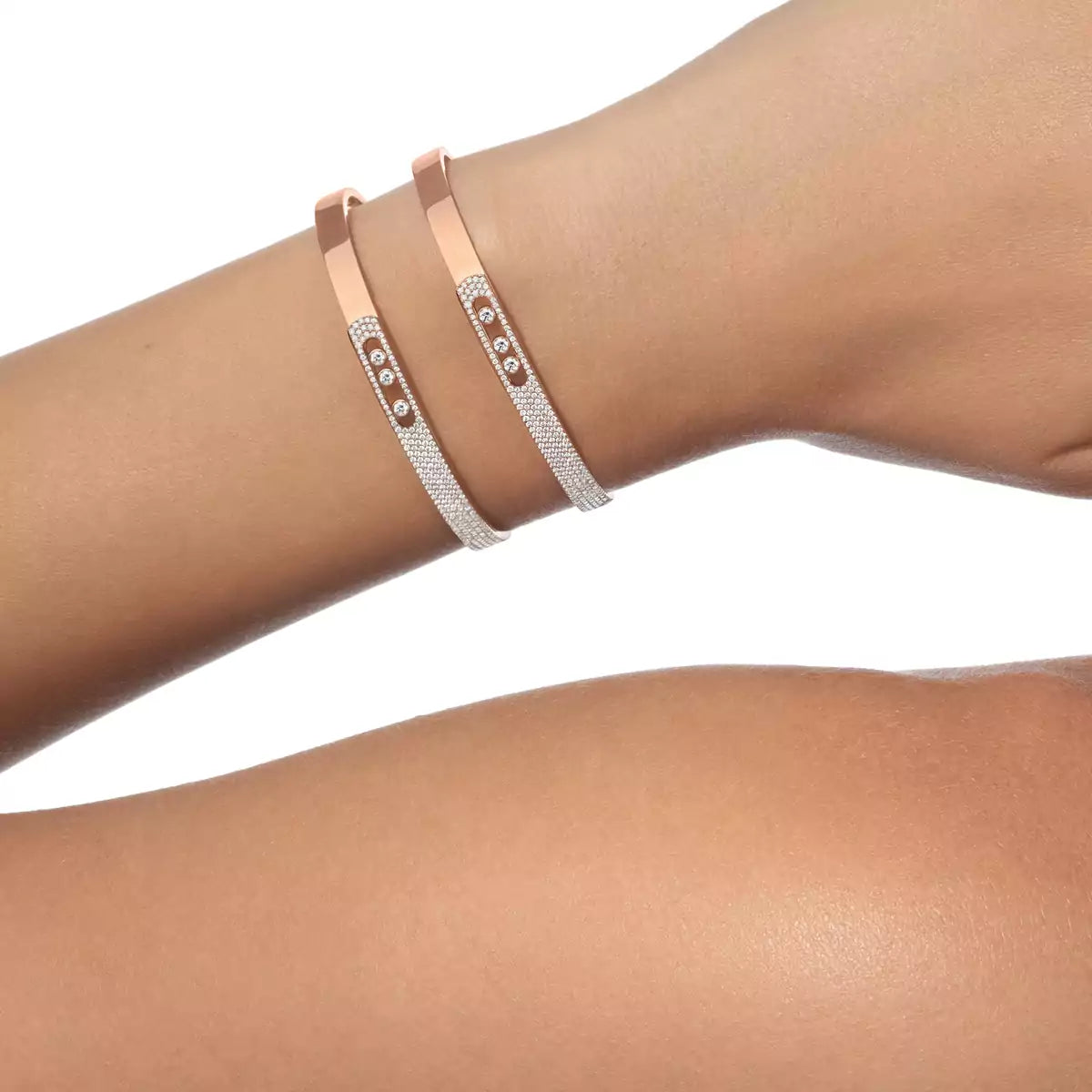 [✨Rose💎]Move Noa Rose Gold Pave Diamond Bangle Bracelet