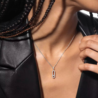 [✨Rose💎]Move Uno Diamond Necklace in Rose Gold