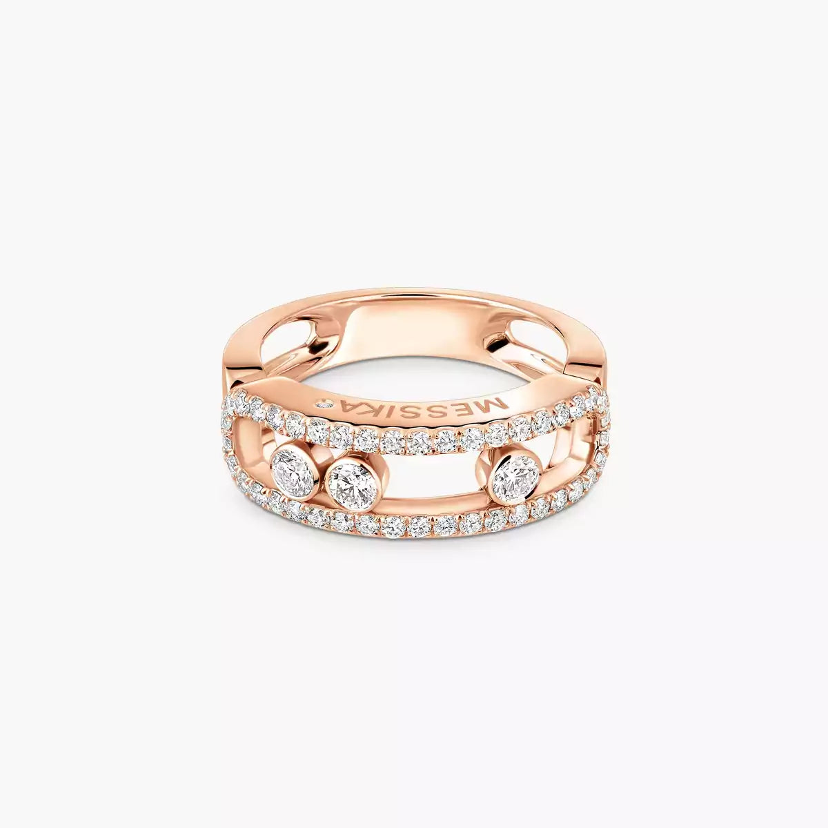 [✨Rose💎] Move Gold Diamond Pave_ Ring