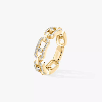 [✨Rose💎]Move Link Pave_-Set Diamond Ring in Gold