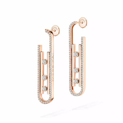 [✨Rose💎]Diamond Pendant Earrings Move 10Th