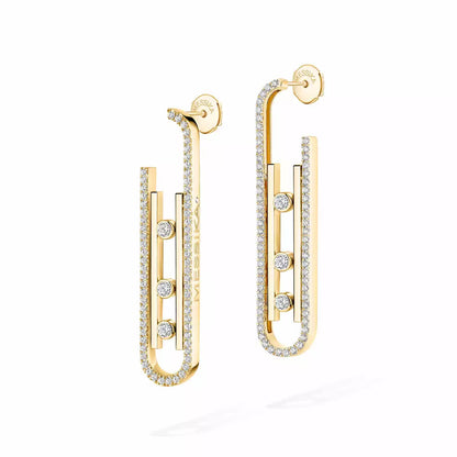 [✨Rose💎]Diamond Pendant Earrings Move 10Th