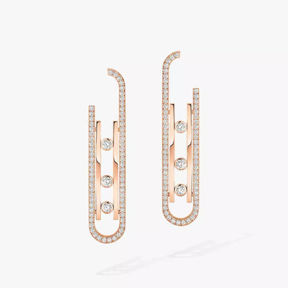 [✨Rose💎]Diamond Pendant Earrings Move 10Th