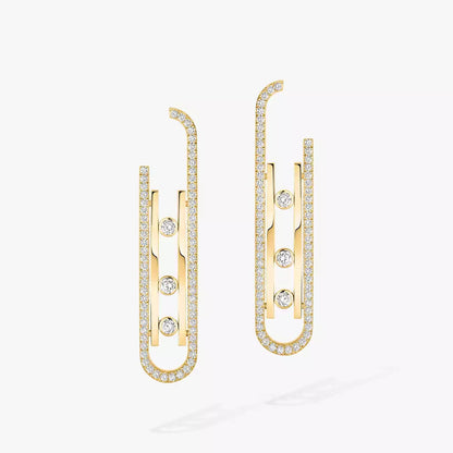 [✨Rose💎]Diamond Pendant Earrings Move 10Th