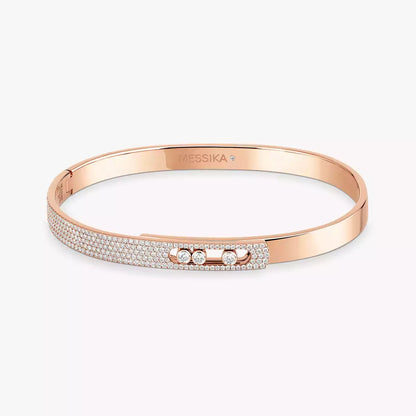 [✨Rose💎]Move Noa Rose Gold Pave Diamond Bangle Bracelet