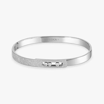 [✨Rose💎]Move Noa Rose Gold Pave Diamond Bangle Bracelet
