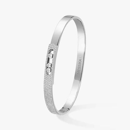 [✨Rose💎]Move Noa Rose Gold Pave Diamond Bangle Bracelet