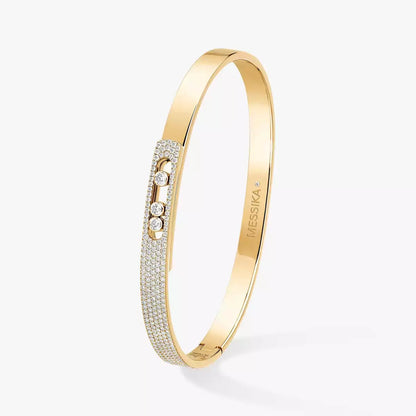 [✨Rose💎]Move Noa Rose Gold Pave Diamond Bangle Bracelet