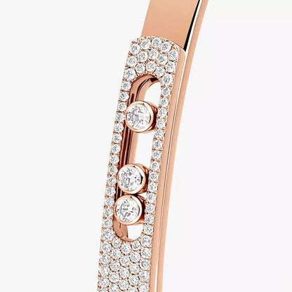 [✨Rose💎]Move Noa Rose Gold Pave Diamond Bangle Bracelet