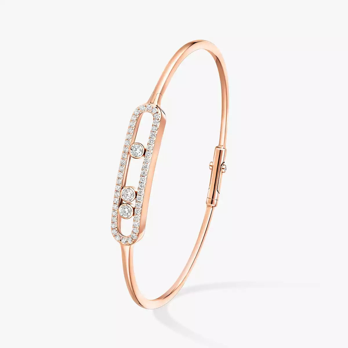 [✨Rose💎]Move Pave Diamond Bangle Bracelet M