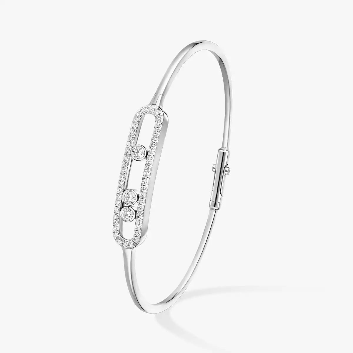 [✨Rose💎]Move Pave Diamond Bangle Bracelet M