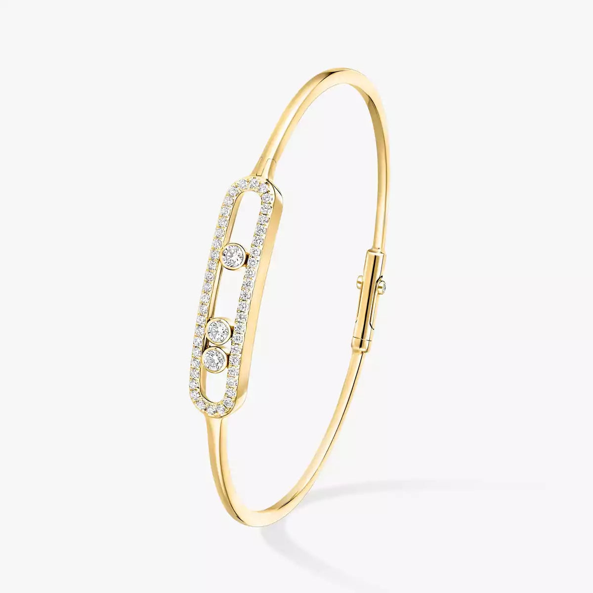 [✨Rose💎]Move Pave Diamond Bangle Bracelet M