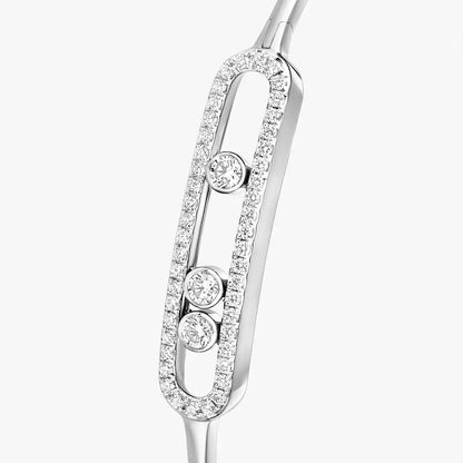 [✨Rose💎]Move Pave Diamond Bangle Bracelet M