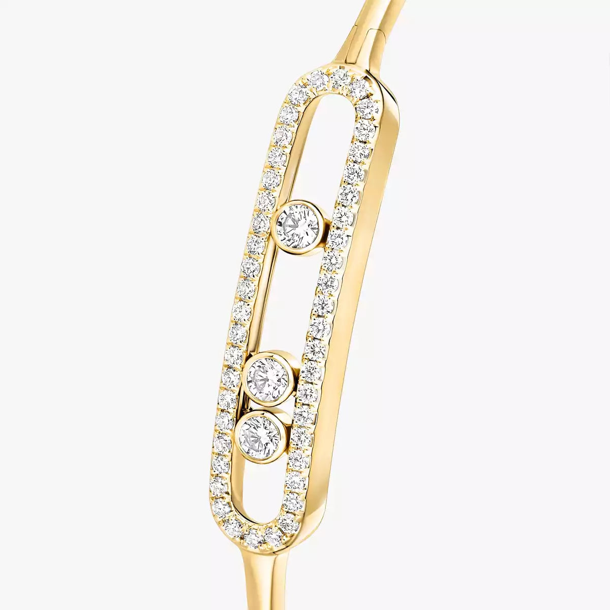 [✨Rose💎]Move Pave Diamond Bangle Bracelet M