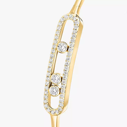 [✨Rose💎]Move Pave Diamond Bangle Bracelet M