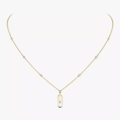 [✨Rose💎] Move Uno Gold Diamond Long Necklace