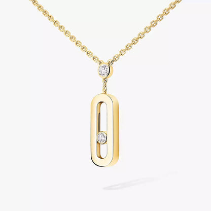 [✨Rose💎] Move Uno Gold Diamond Long Necklace