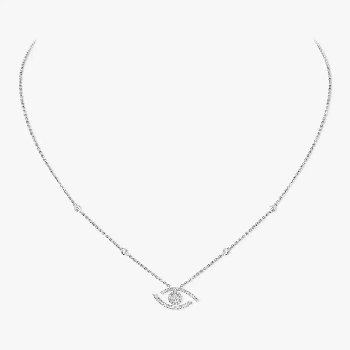[✨Rose💎]Pave_ Diamond Necklace Lucky Eye