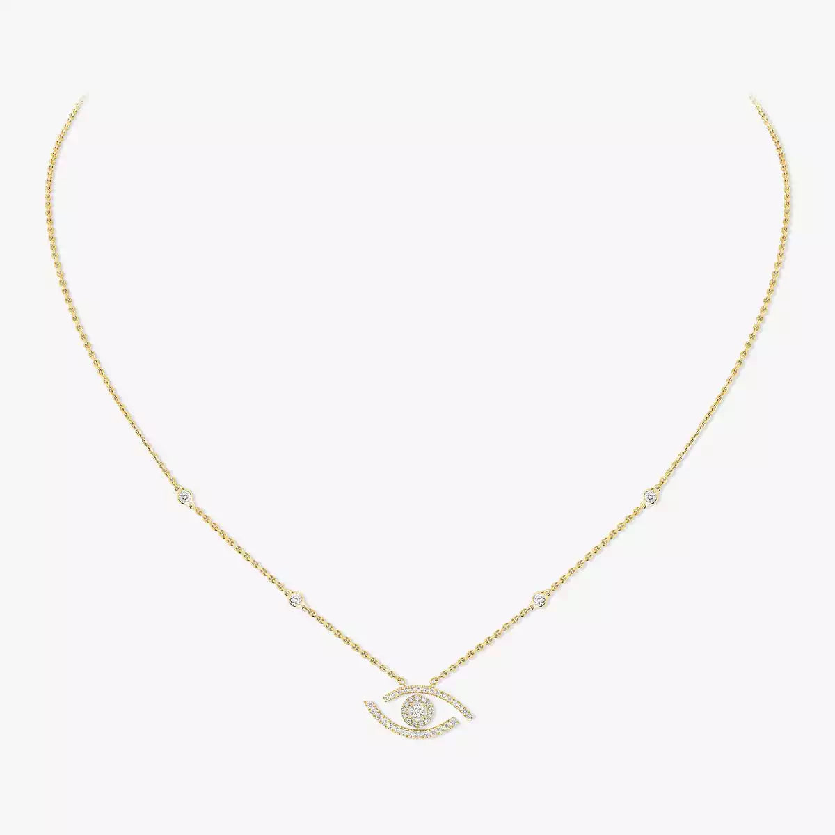 [✨Rose💎]Pave_ Diamond Necklace Lucky Eye