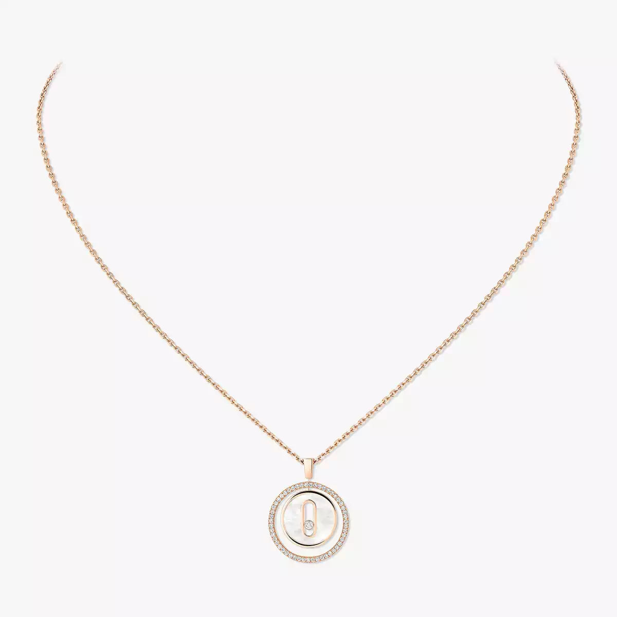 [✨Rose💎]Lucky Move Diamond Necklace in Rose Gold and White Mother-of-Pearl