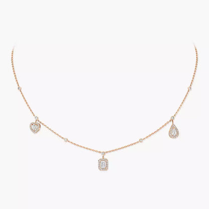 [✨Rose💎]My Twin Diamond Necklace in Silver