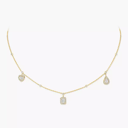 [✨Rose💎]My Twin Diamond Necklace in Silver