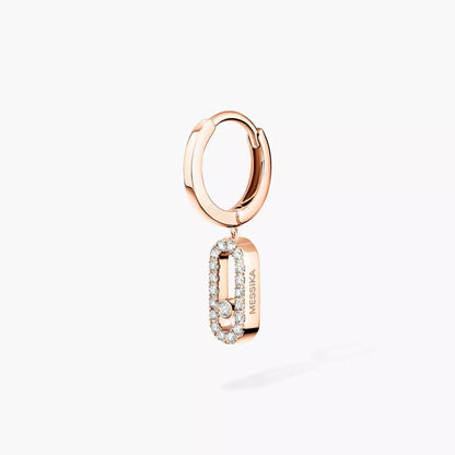 [✨Rose💎]Move Uno Single Diamond Hoop Earring