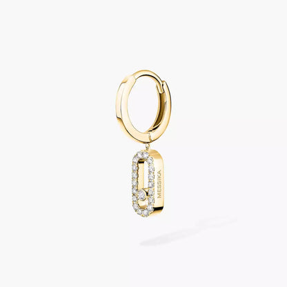 [✨Rose💎]Move Uno Single Diamond Hoop Earring