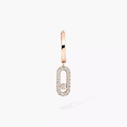 [✨Rose💎]Move Uno Single Diamond Hoop Earring