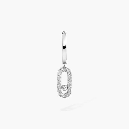 [✨Rose💎]Move Uno Single Diamond Hoop Earring