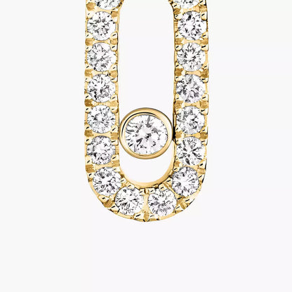 [✨Rose💎]Move Uno Single Diamond Hoop Earring