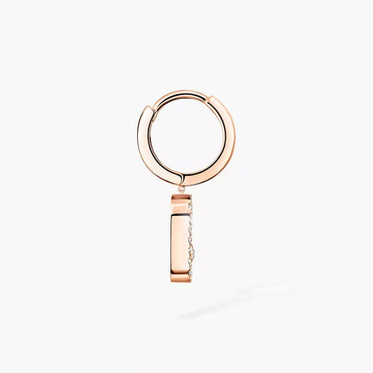 [✨Rose💎]Move Uno Single Diamond Hoop Earring