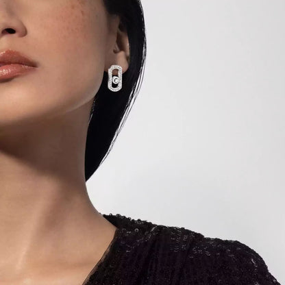 [✨Rose💎]So Move Pave_-Set Diamond Earrings in Silver