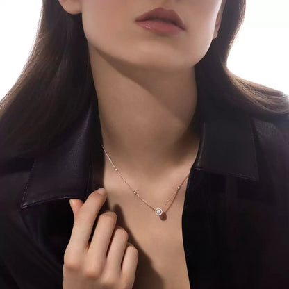 [✨Rose💎]Diamond Necklace 0,20ct Brilliant Shape Joy