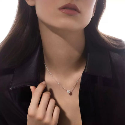 [✨Rose💎]Diamond Necklace 0,20ct Brilliant Shape Joy