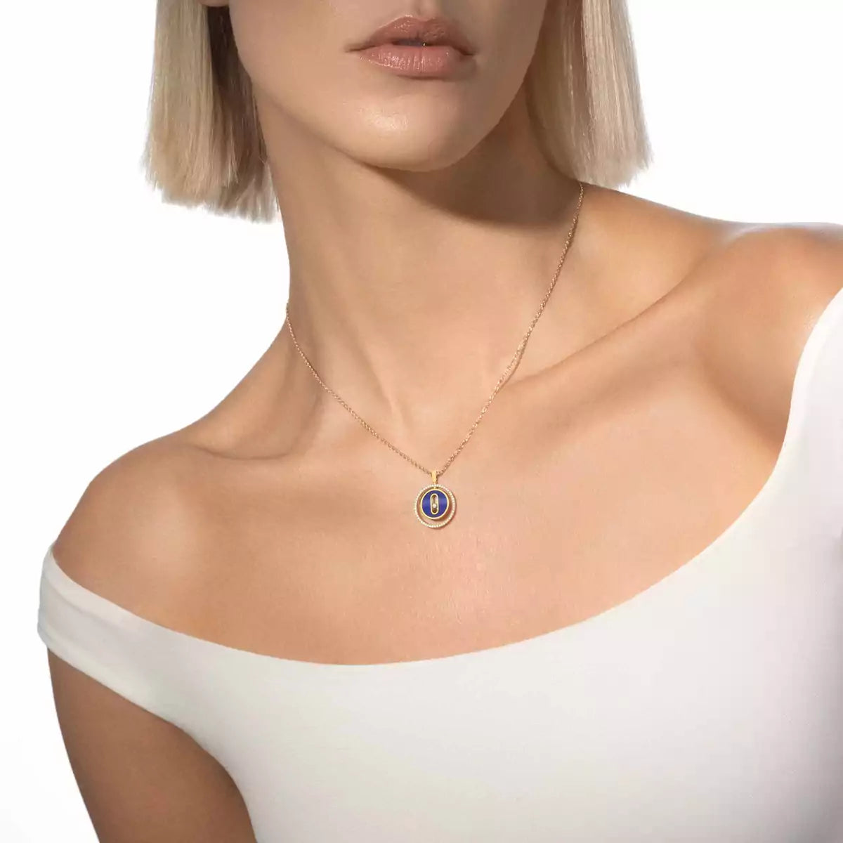 [✨Rose💎]Lucky Move Diamond Necklace in Rose Gold and White Mother-of-Pearl